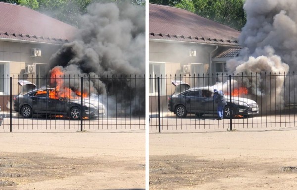 В Воронеже на парковке Росрезерва сгорел &laquo;Форд&raquo;