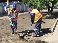 В Воронеже ведутся работы по благоустройству