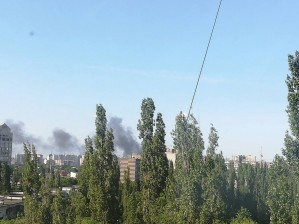 Чёрный дым окутал левый берег Воронежа
