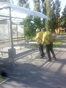 В Воронеже продолжается санитарная обработка остановочных павильонов