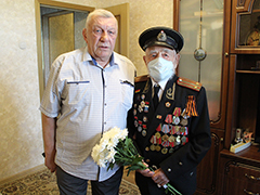 В Левобережном районе поздравили ветерана Великой Отечественной войны Ивана Николаевича Осадчука