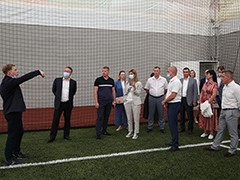 Вадим Кстенин и Евгения Уваркина посетили воронежский спортивный кластер на дамбе