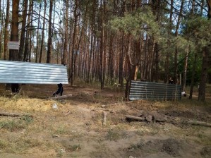 Часть Северного леса в Воронеже огородили длинным забором