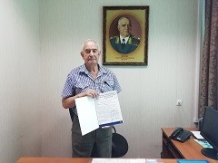 В Коминтерновском районе поздравили с днем рождения председателя Совета ветеранов Вячеслава Косарева