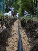 В сквере имени Бунина ведутся работы по устройству системы автополива