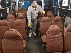 В Воронеже продолжается дезинфекция общественного транспорта