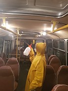 В Воронеже продолжается дезинфекция общественного транспорта