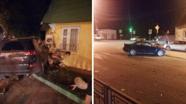 В Воронеже легковушка разнесла магазин после ДТП на перекрёстке