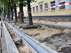 В Воронеже продолжаются работы по обустройству тротуаров