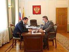 Мэр Вадим Кстенин провел рабочую встречу с депутатом Воронежской областной Думы Михаилом Гусевым