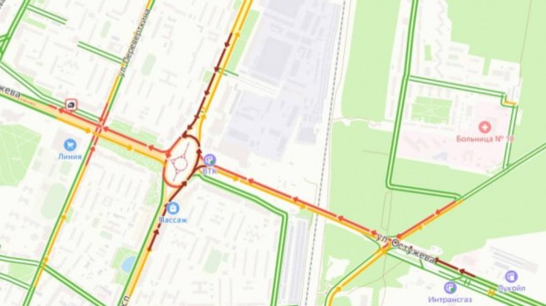 Остужевское кольцо в Воронеже встало в мёртвой пробке &nbsp;