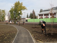 В благоустроенном парке &laquo;Мостозавода&raquo; высадили липы, рябины, клены и ели