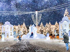 Новогоднюю сказку начали создавать на площади Ленина