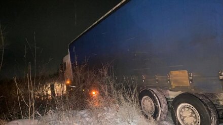 Под Воронежем погиб водитель съехавшей в кювет фуры