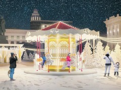 Новогоднюю сказку начали создавать на площади Ленина