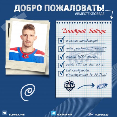Дмитрий Бойчук подписал контракт с "Бураном" Ко всем новостям