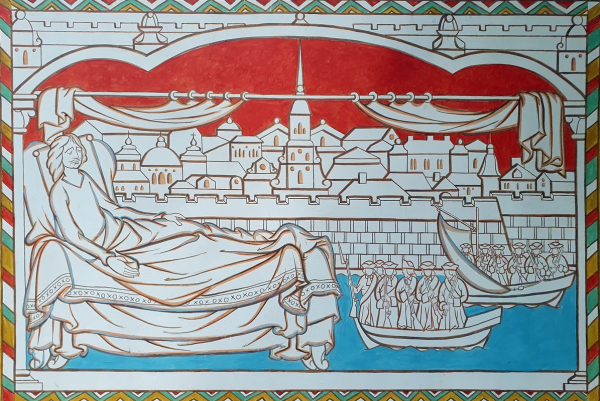 В Воронеже завершили роспись к 350-летию Петра I на ограде дома-музея Никитина