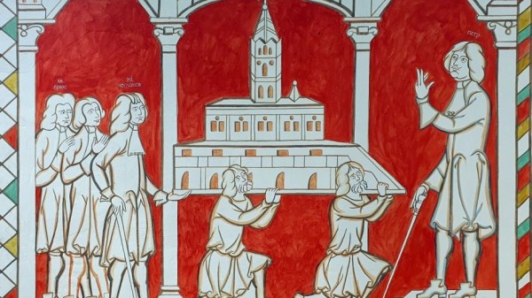 В Воронеже завершили роспись к 350-летию Петра I на ограде дома-музея Никитина