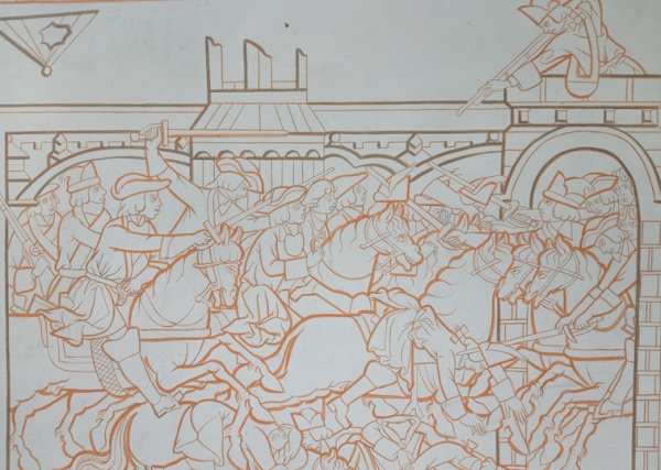 В Воронеже студенты Московского института имени Сурикова работают над созданием росписи на стене