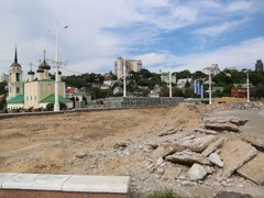 В Воронеже продолжается благоустройство Петровской набережной