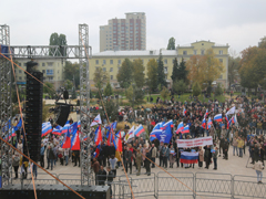 Тысячи воронежцев вышли поддержать референдумы о присоединении к России