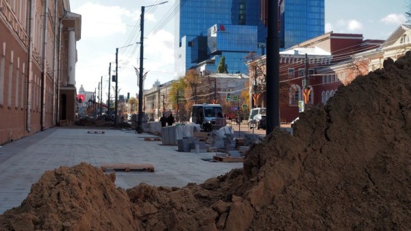 Мэр Воронежа обсудит с подрядчиком низкие темпы благоустройства проспекта Революции